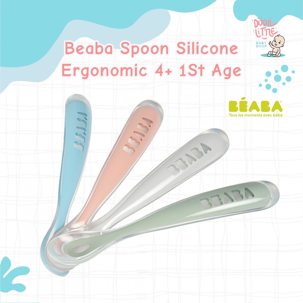 Jual BEABA SPOON SILICON ERGONOMIC 4+ 1ST AGE 1PCS / SENDOK MAKAN BAYI