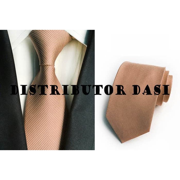 Jual Dasi Panjang Salur Halus Warna Coklat Muda 3 Inch Distributor Dasi | Shopee Indonesia