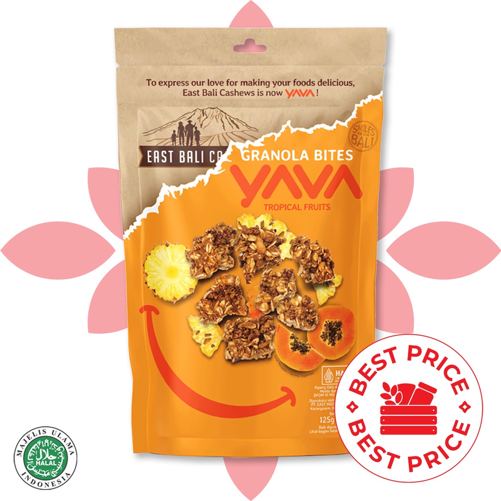 Jual GRANOLA BITES TROPICAL FRUITS 125 GR EAST BALI CASHEWS (YAVA