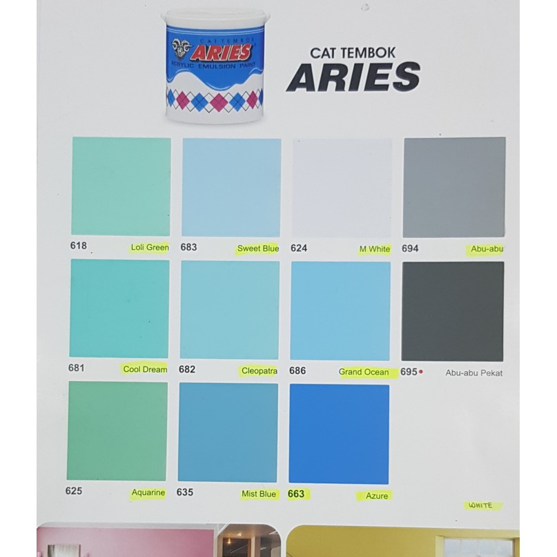 Cat Tembok Aries No 694 Warna Abu-abu | Shopee Indonesia