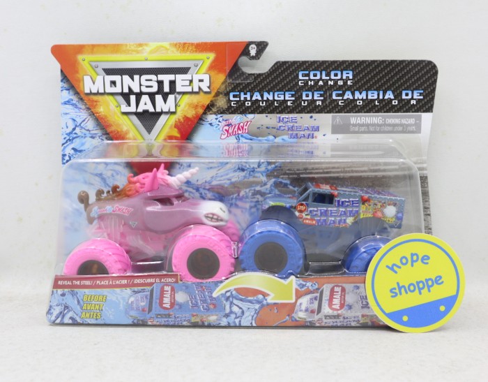 Jual Diecast Monster Jam Color Change Sparkle Smash Vs Ice Cream Man