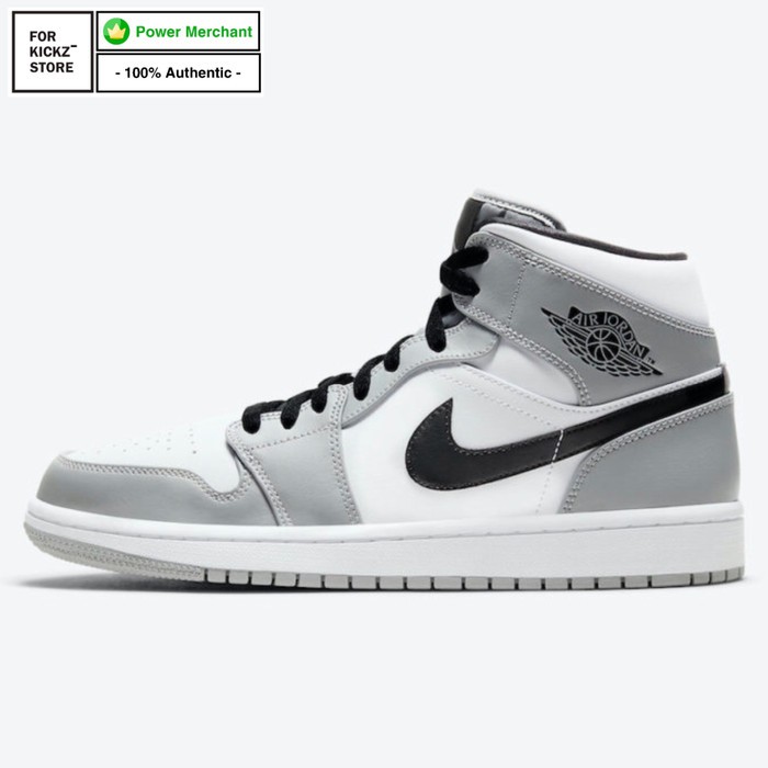 Jual Nike Air Jordan 1 Mid Light Smoke Grey | Shopee Indonesia