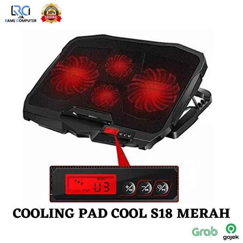 Jual Cooler Cooling Pad Laptop 4 Fan Super Kencang S18 COOL PAD KIPAS