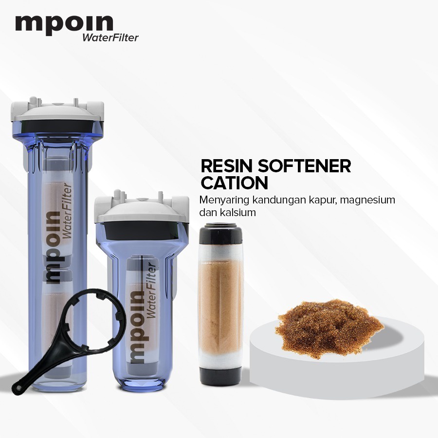 Jual MPOIN WATER FILTER RESIN SOFTENER CATION 20 INCH, HOUSING + FILTER