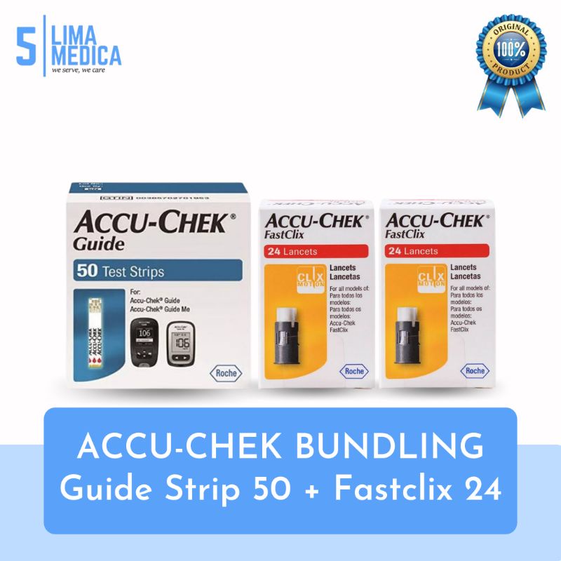 Accu Chek Paket Bundling - Guide Strip 50 + Fastclix 24 X 2 | Shopee Indonesia
