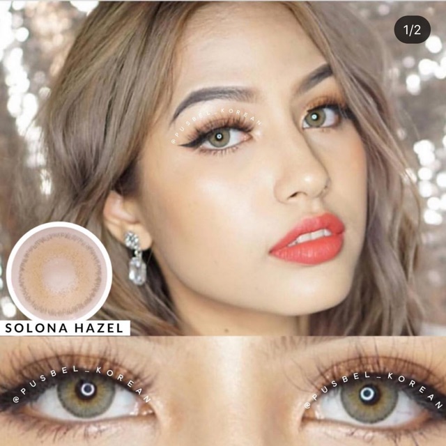 Jual Softlens Solona 3 Tone Hazel Brown Dan Gray Original Korea | Shopee Indonesia