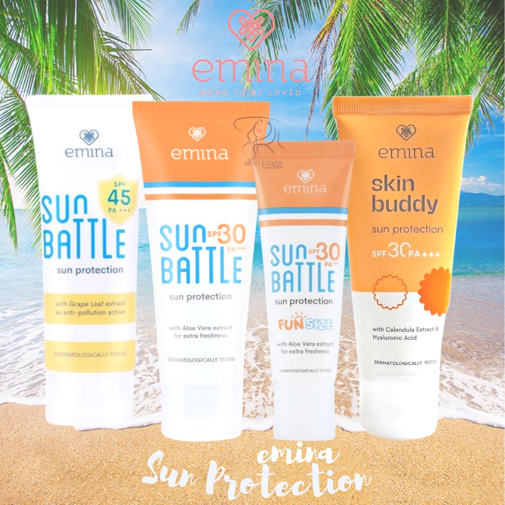 Jual Sunblock Emina Sun Battle Skin Buddy SPF 30 60ml SPF 45 30ml