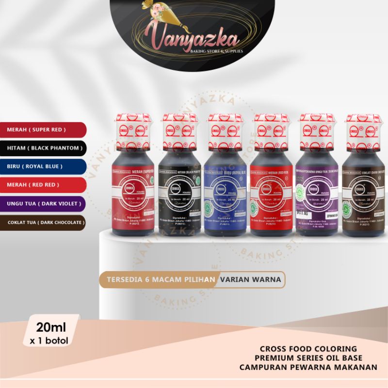 Jual Pewarna Cross/Food Coloring/Pewarna Makanan Halal Premium & Fancy