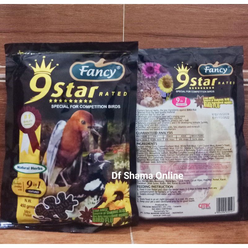 Jual Fancy 9 Star 450Gr Fancy Herbal Voer Coklat Anti Flu Burung Pakan Murai Kacer Anis Ijo Harian Lomba Indonesia|Shopee Indonesia