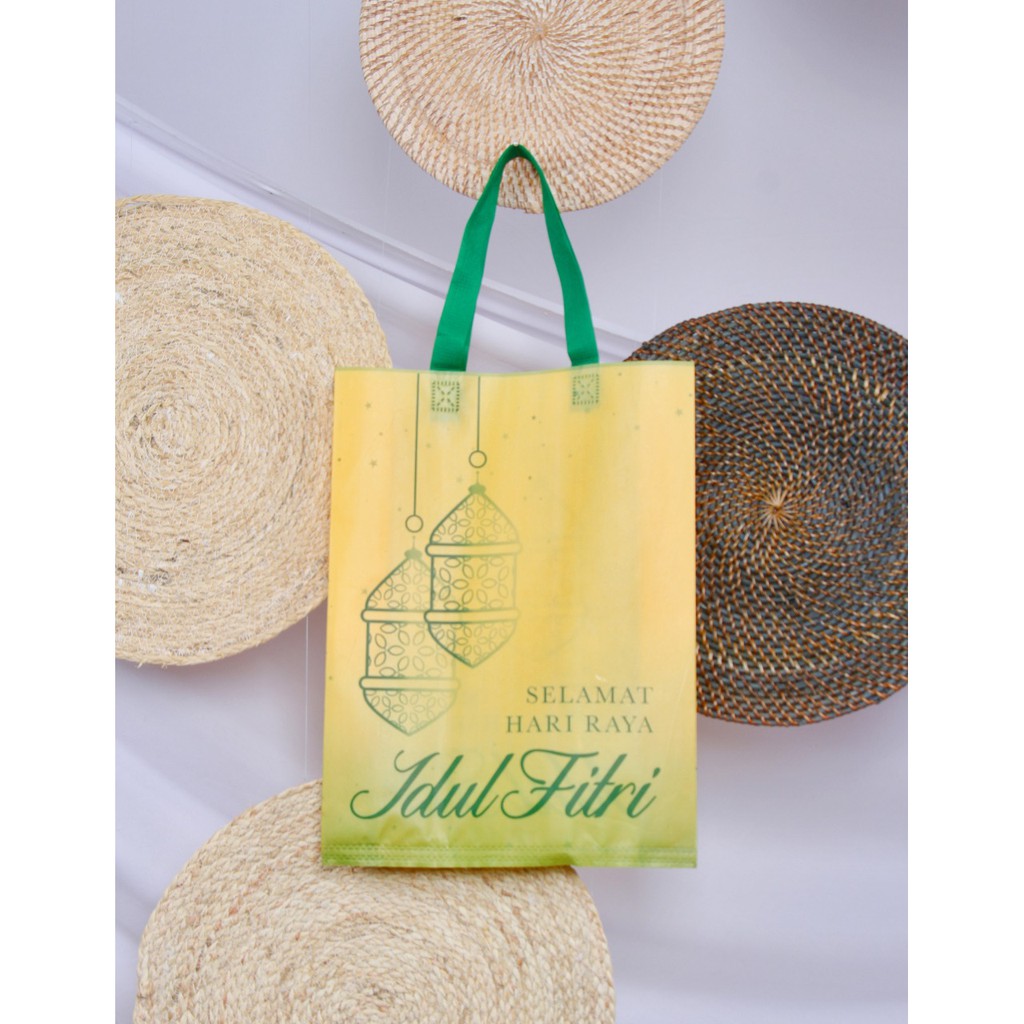 Tas Idul Fitri 30x40x8 tas / kantong lebaran / goodie bag / kantong kain / spunbond / laminasi