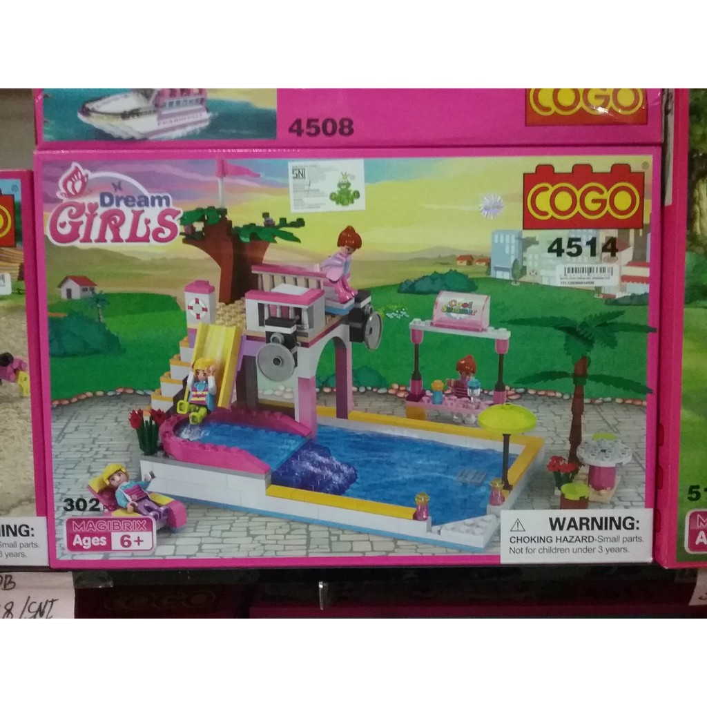 brick cogo 4514 dream girls pool kolam renang Mainan anak