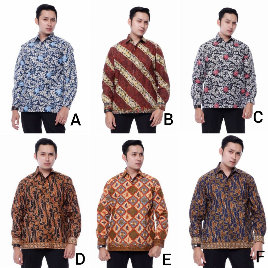 PROMO Batik HRB026 Kenongo Hem Pendek Padi Pekalongan M L XL Batik Pria