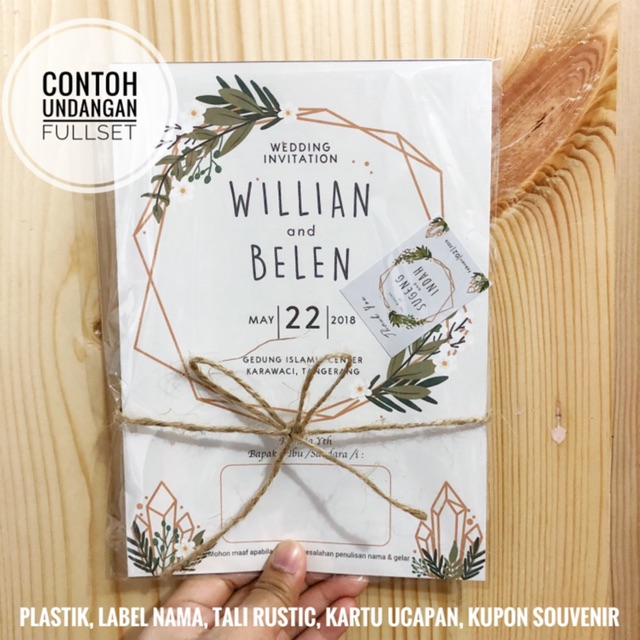 Kartu Ucapan Souvenir Pernikahan Rustic Bagikan Contoh