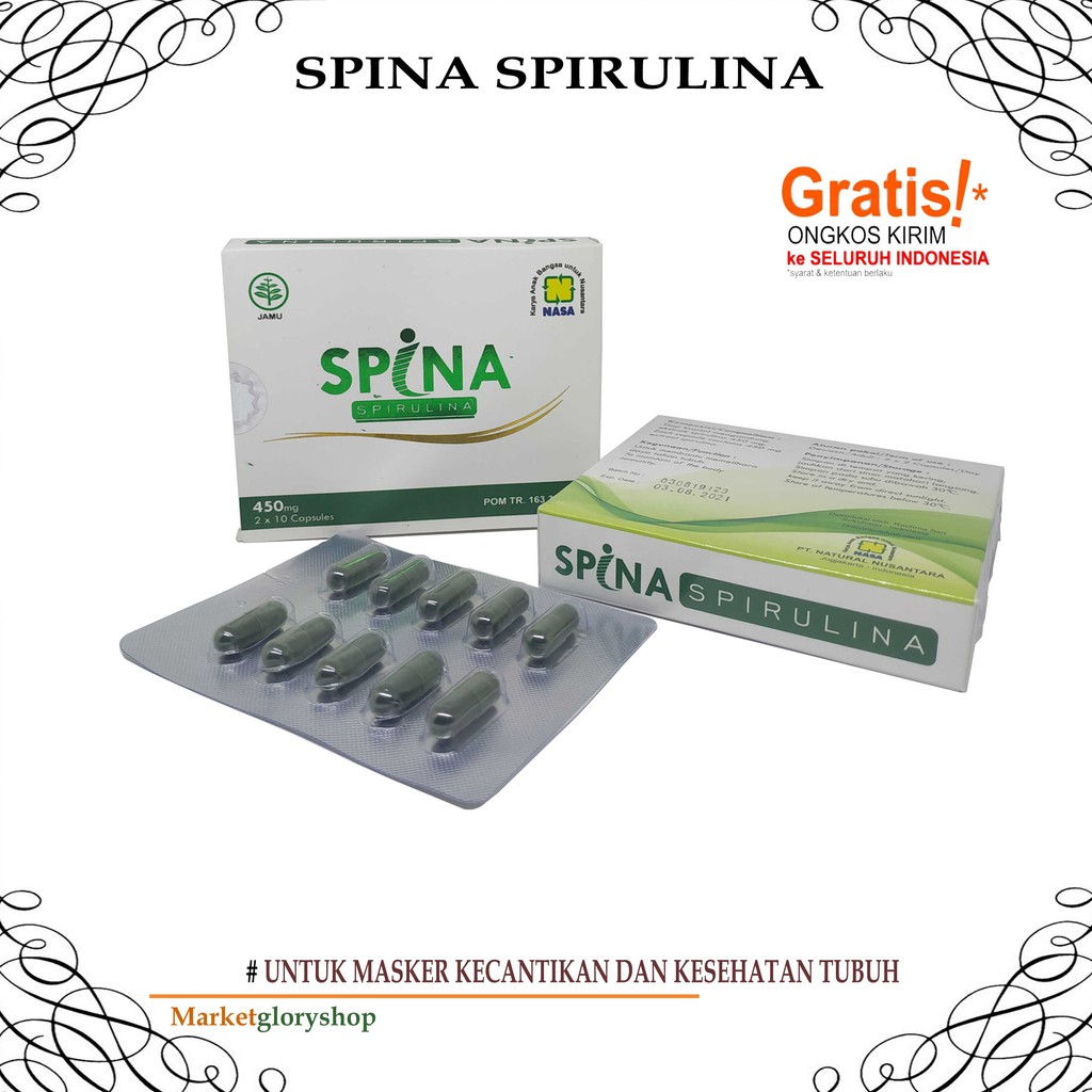 Jual SPINA Spirulina NASA Blister Masker Kesehatan Wajah Shopee Indonesia