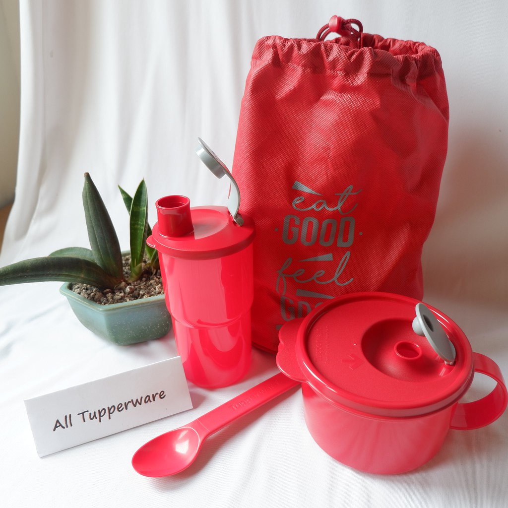 Red & Purple Blush Tupperware Tempat Makan Tupperware Set Shopee