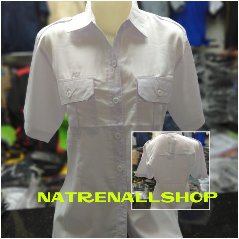 Kemeja Seragam Kerja PNS Cewek Slimpit, Baju PDH, Baju Pangkat Cewek