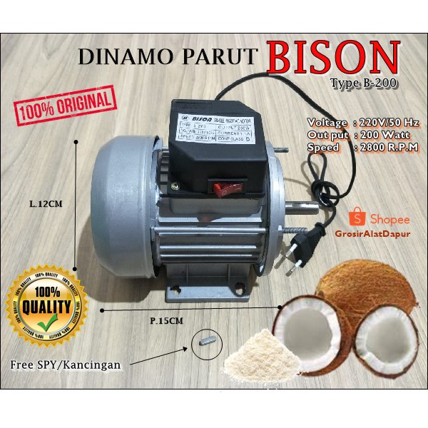 Dinamo Mesin Parut Kelapa / Singkong Listrik, Sparepart Dinamo Shopee Indonesia