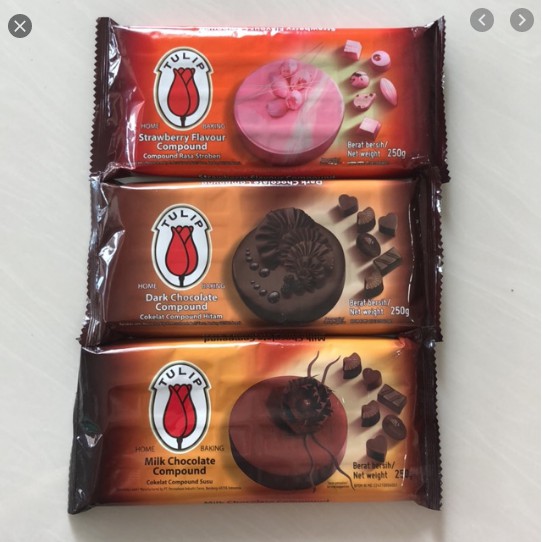 Jual Tulip Compound Chocolate 250Gr Dark/Milk/White/Strawberry Tulip Coklat Batang Coklat Masak 250Gr | Shopee Indonesia