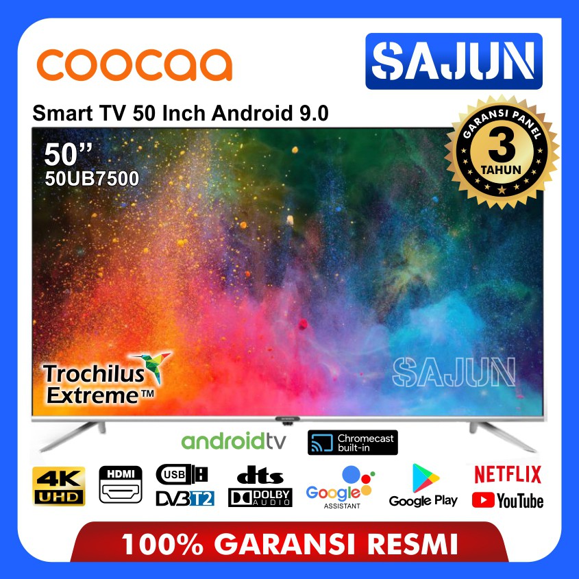 Coocaa 50UB7500 Smart LED TV 50 Inch Android 9.0 LED 4K