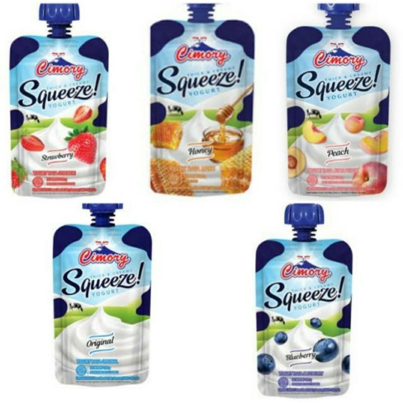 Jual Cimory Yoghurt Squeeze 120 Ml Rasa Strawberry, Original,Bluberry,Coklat,Honey | Shopee Indonesia