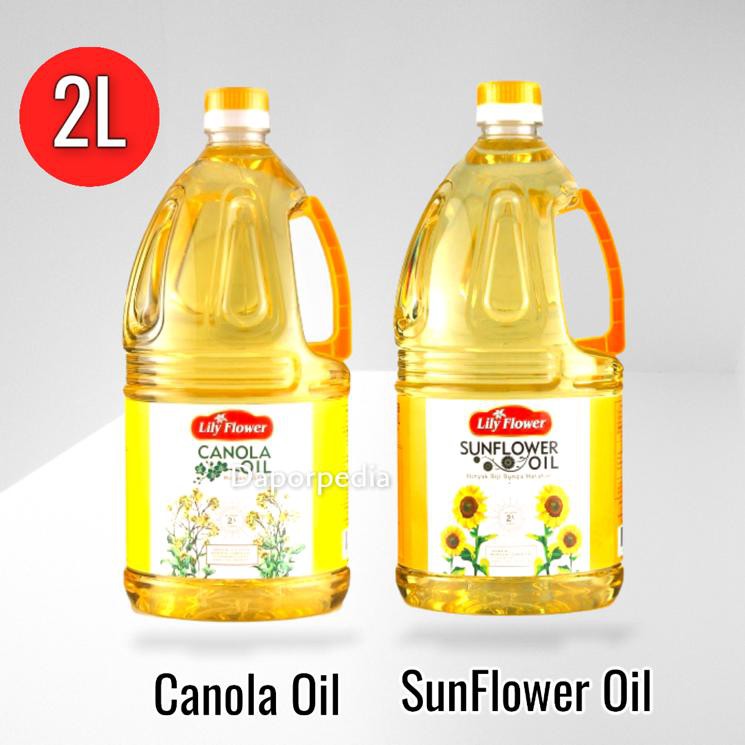 Jual Canola Sunflower Oil Lily Flower Minyak Kanola Biji Bunga Matahari 2Liter 2L Indonesia|Shopee Indonesia