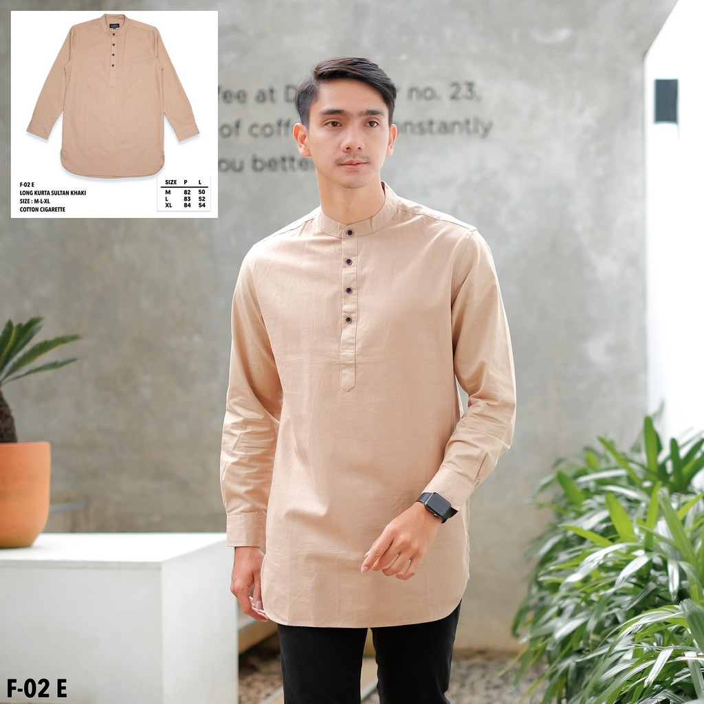 Jual Baju Koko Kurta Lengan Panjang | Baju Koko Lengan Panjang Coklat Susu | Baju Koko Seragam Coklat Susu | Shopee Indonesia