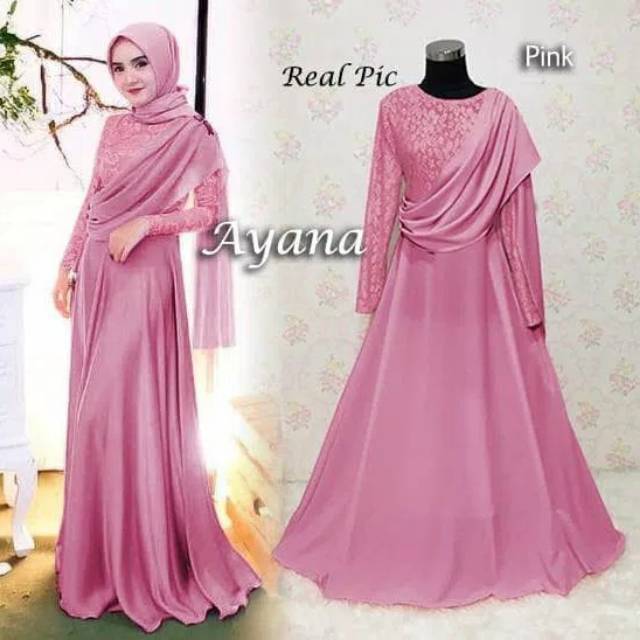 Gamis Brokat Duyung Selendang Jilbab Voal