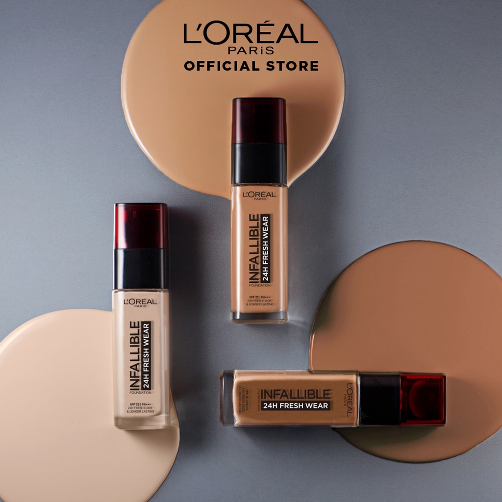 Jual L'oreal Paris 24H Fresh Wear Infallible Liquid Matte Foundation Make Up - 150 Radiant Beige | Shopee Indonesia