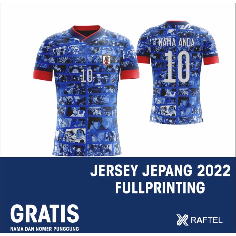 Jual Jersey Japan Jepang anime piala Dunia 2022 Full Printing (Gratis