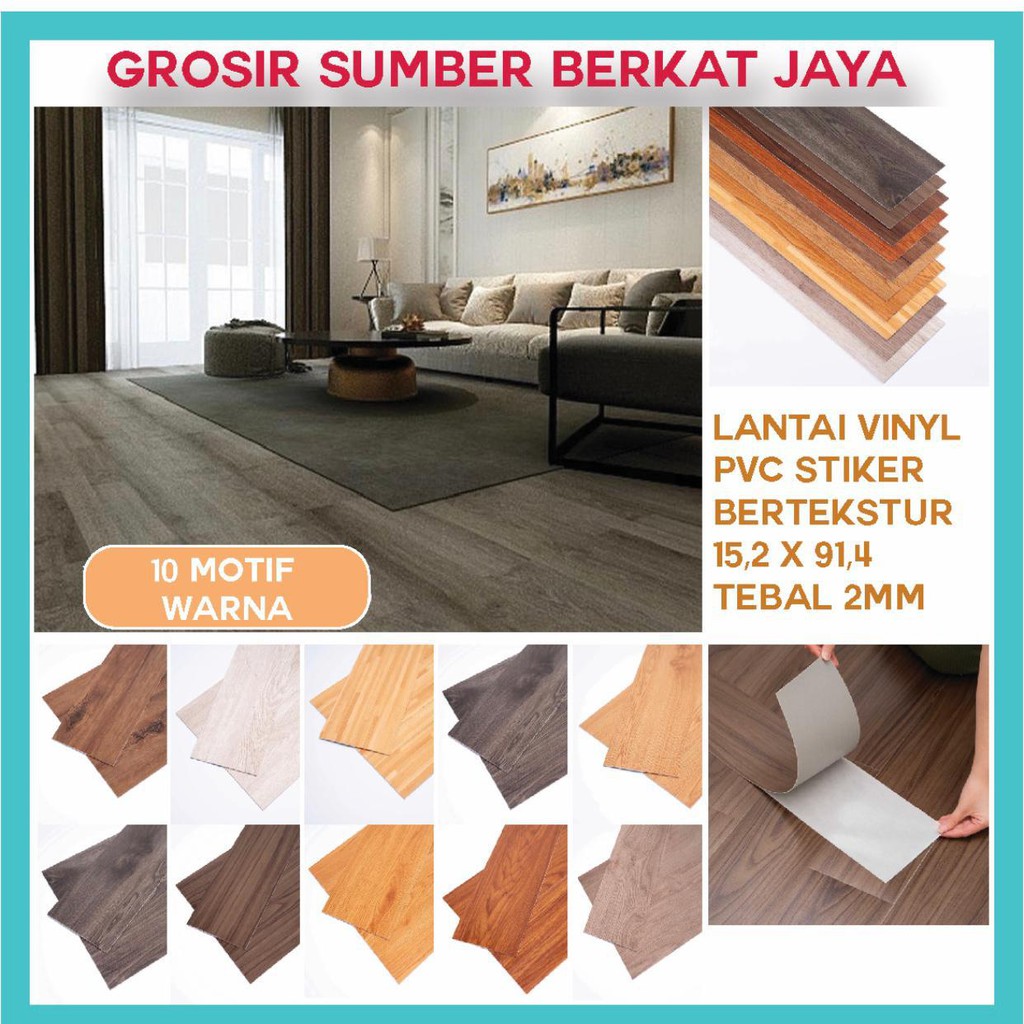 PARKET VINYL LANTAI 91.4CM X 15.2CM KETEBALAN 2MM