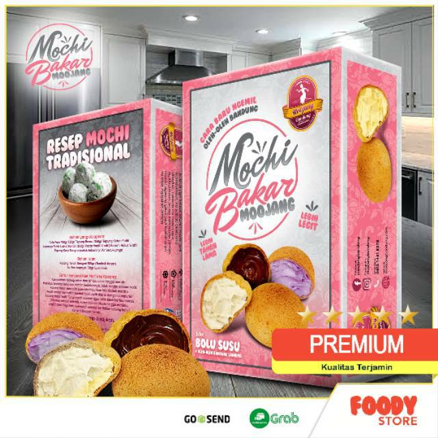 Mochi Bakar Susu Moojang Bandung Chewy soes Mochi Kue dengan Mix varian