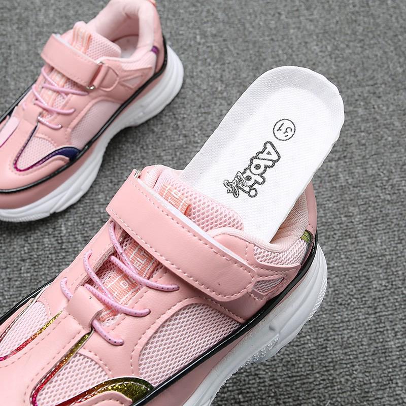 Sepatu Sneakers Casual Warna Putih Pink untuk Perempuan