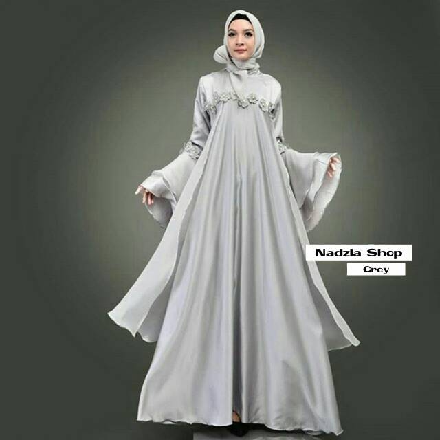 Model Gamis Organza Bulu Bulu Kombinasi Polos / Berbagai model gamis