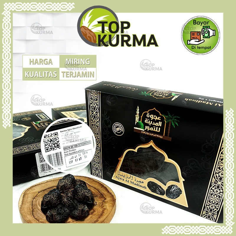 Kurma Ajwa Premium 1 kg / Nabi Super Kemasan Mewah Oleh