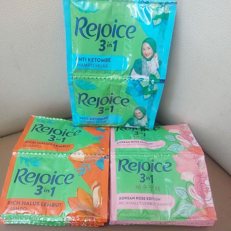 Jual Rejoice Shampo Rich Hijab 3in1 Korean Rose Renceng isi 12 sachet