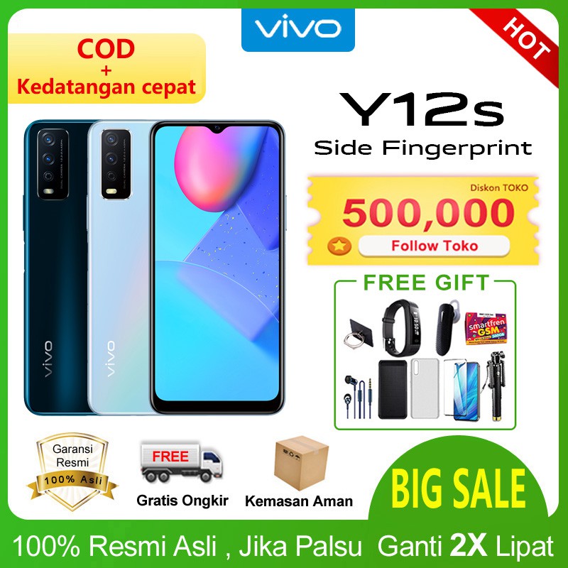 Vivo Y12S/ Y12i/ y1s RAM/ROM 3GB/64GB Garansi Resmi Vivo Tahun
