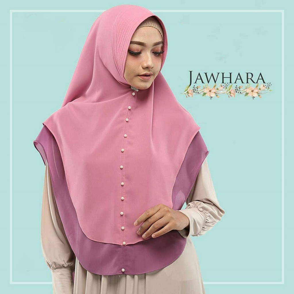 Jual Khmiar Dua Layer Jawhara Mutiara Promo Hijab terbaru / Hijab