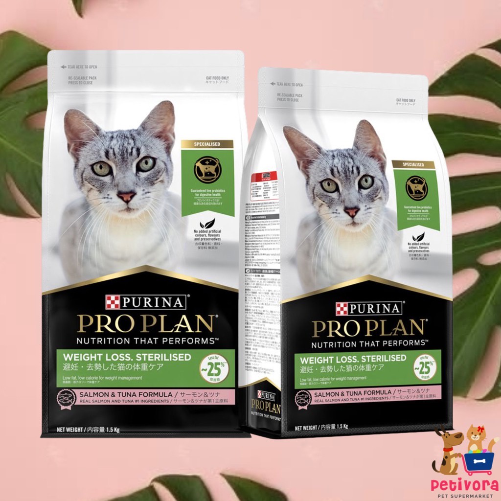 Jual PRO PLAN Adult Cat Food Weight Loss Sterilised Salmon Tuna Makanan