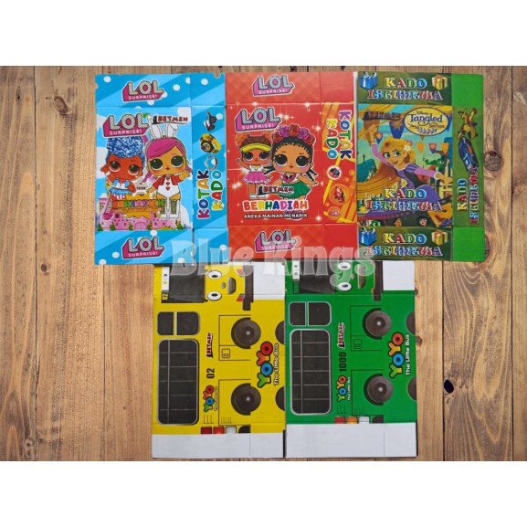 Jual Kertas Kado Kotak Motif Kartun | Bungkus Hadiah Mainan | Mainan Kado Kadoan | Shopee Indonesia