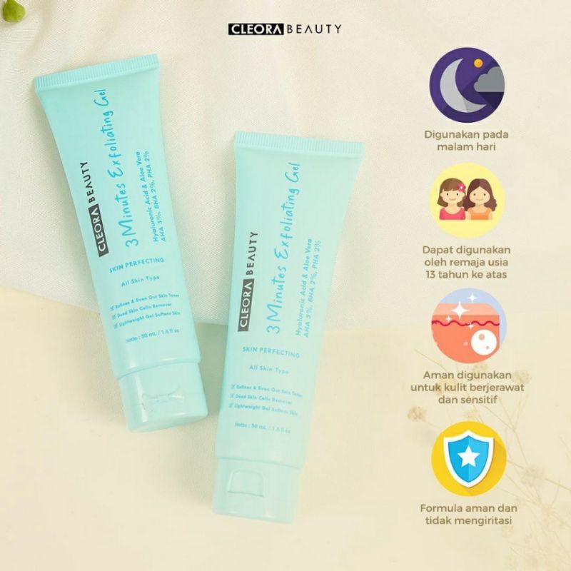Jual Cleora Beauty 3 Minutes Exfoliating Gel Eksfoliasi / Aloe Vera