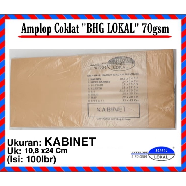Jual Amplop Coklat Kabinet ( 10,8X24 Cm ) Zibiz | Shopee Indonesia