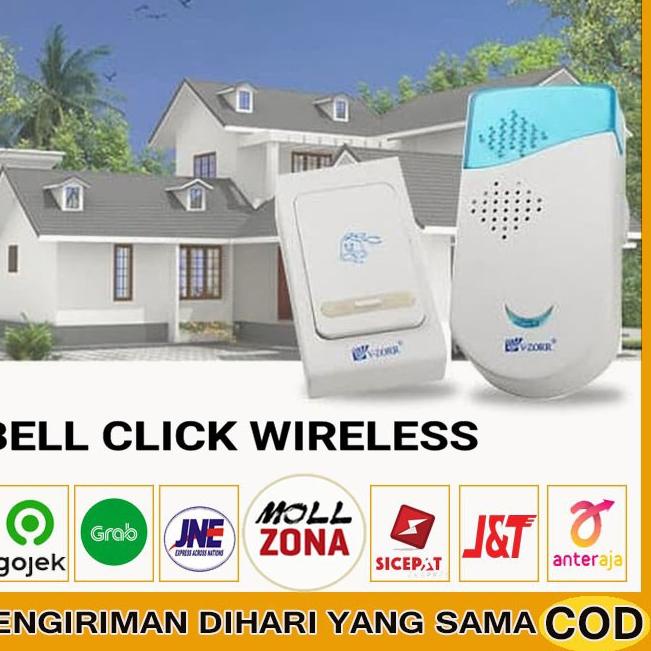 Grosiran Murah BEL PINTU ALARM RUMAH V-ZORR WIRELESS DOOR BELL REMOTE PAKAI  BATERAI TANPA KABEL TING | Shopee Indonesia