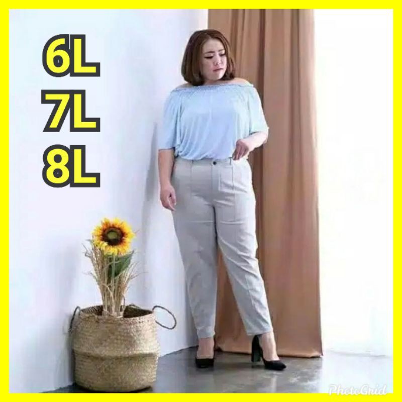 BAGGY PANTS JUMBO 6L 7L 8L / Celana Panjang Kain Wanita
