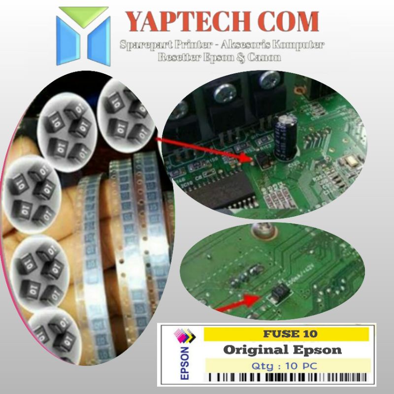 Jual 10Pieces Fuse Mainboard Epson 1390, Fuse Motherboard Printer 1390