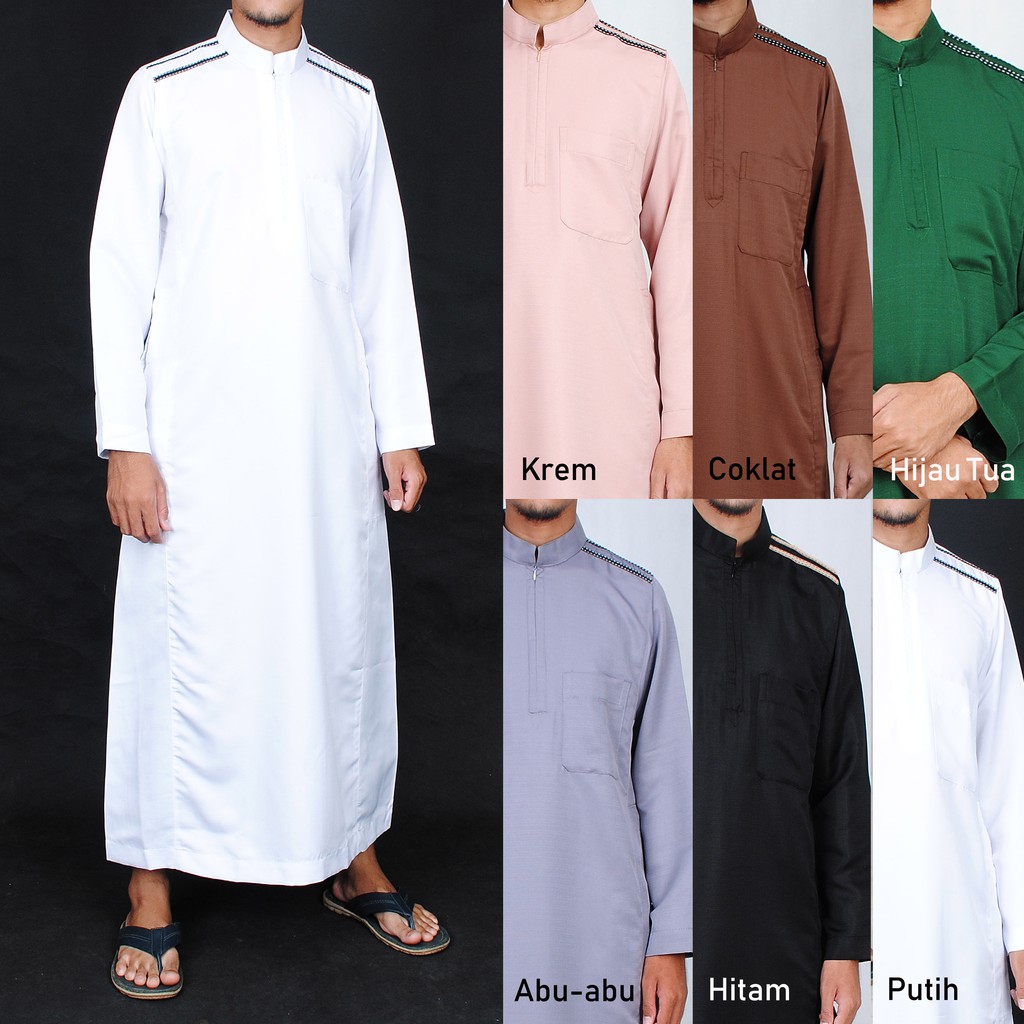 Jubah Saudi Resleting / Gamis Pria / Baju Muslim Farrasi