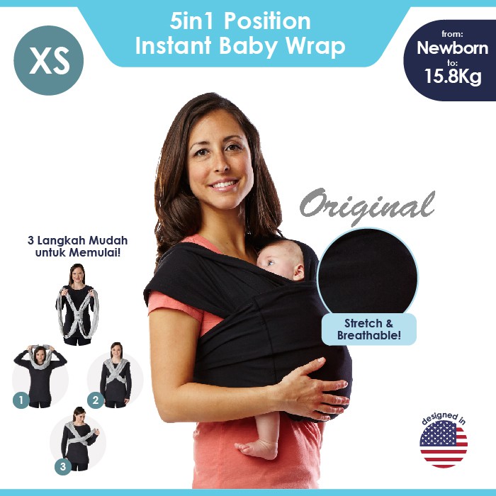 Baby K'tan Baby Carrier Original Black Shopee Indonesia