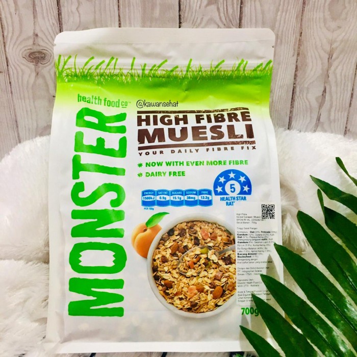 Jual Monster Muesli High Fiber Muesli 700Gr Sereal Sarapan Oat Havermout Indonesia