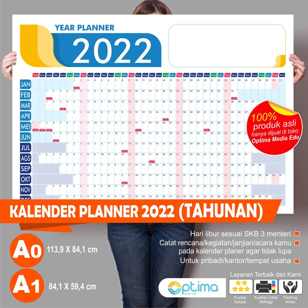 Jual Kalender Planner Poster 2021 Ukuran A0 , A1 Indonesia|Shopee Indonesia