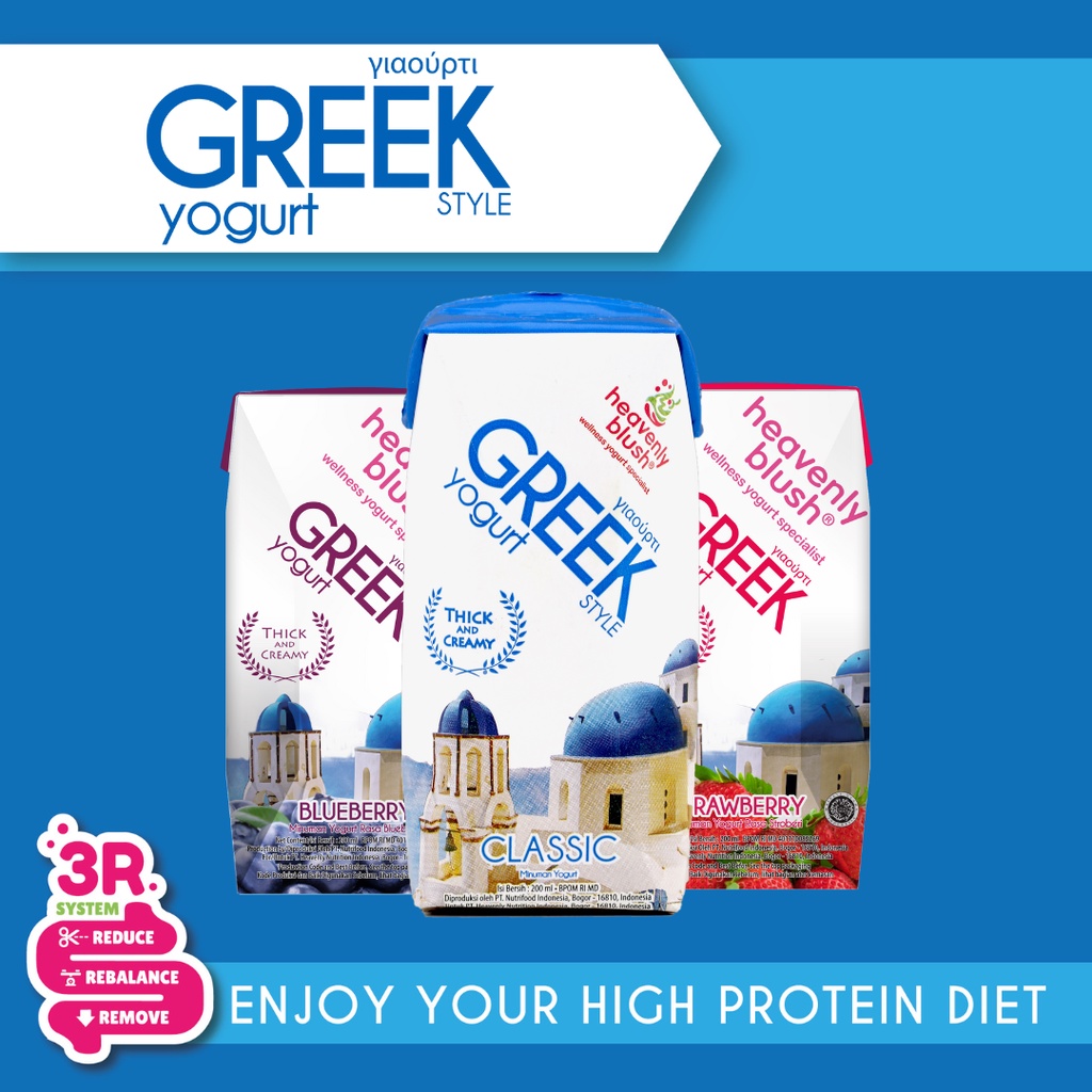 Jual Heavenly Blush Greek Yogurt Classic Original, Blueberry