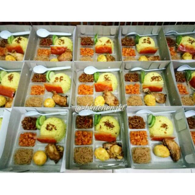NASI KUNING KOTAK SUPER KOMPLIT LEZAT DAN MURAH // NASI KOTAK LEZAT